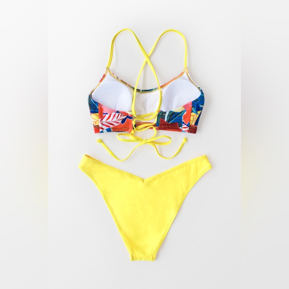 Multi-colored/ yellow bikini set - Picture 6 of 6